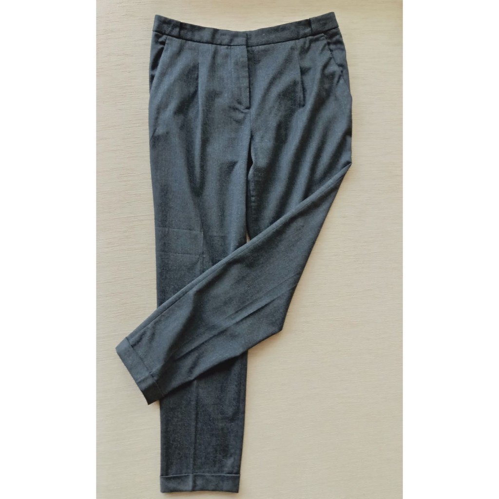 西班牙ZARA鐵灰色毛呢直筒西裝褲(M號)✿全新✿