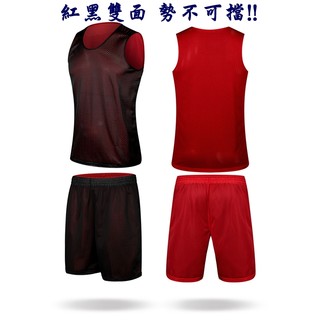 (M&M SPORT)紅黑 雙面籃球衣 練習服 背心