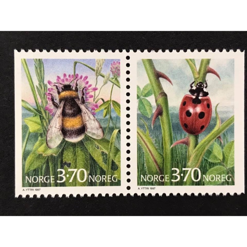 挪威郵票1997 丸花蜂與瓢蟲套票2全 蝦皮購物