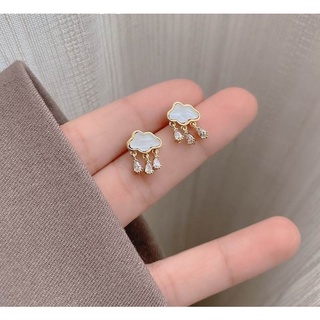 韓系 ins 925銀針 雲朵☁️鋯石💎雨滴🌧️耳環