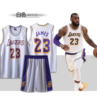 原創直銷 兒童球衣 籃球衣運動服 兒童籃球服套裝詹姆斯球衣 湖人隊23號JAMES籃球服 親子套裝籃球運動套裝白色