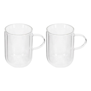 【YU Living】雙層玻璃馬克杯二件組 咖啡杯 早餐杯 240ML [折扣碼現折]