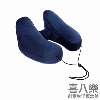 【臺灣現貨】歐美熱銷快速充氣旅行枕-連帽款(護頸枕)