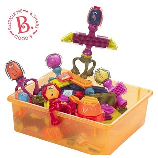 【美國媽咪】美國B TOYS 布萊斯特鬃毛積木 BT68623 感統玩具 生日禮物 兒童禮物 教具 積木