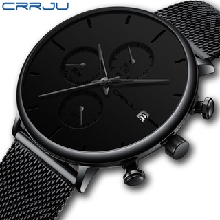 CRRJU 時尚休閒男士手錶頂級品牌豪華石英手錶男士運動防水計時腕錶 2268
