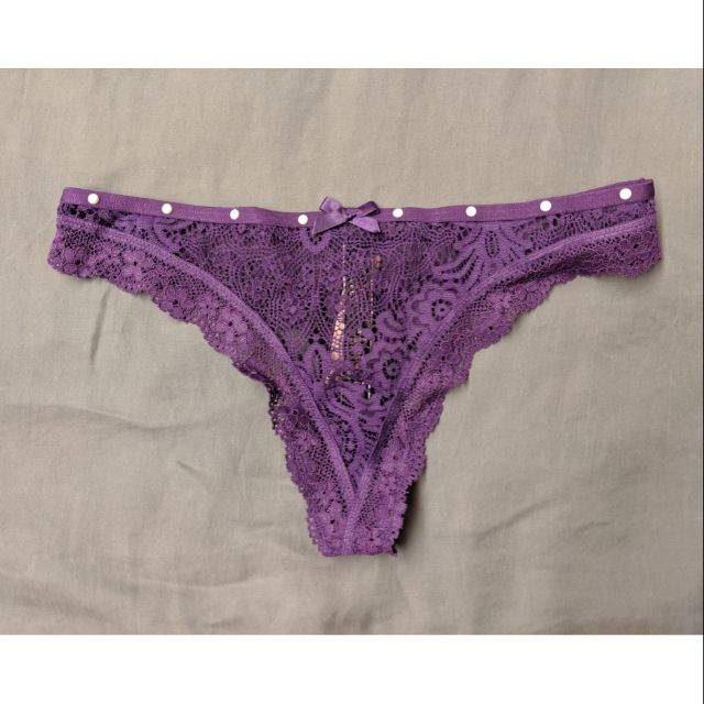 Victoria's Secret 維多利亞的秘密 紫色丁字褲XS