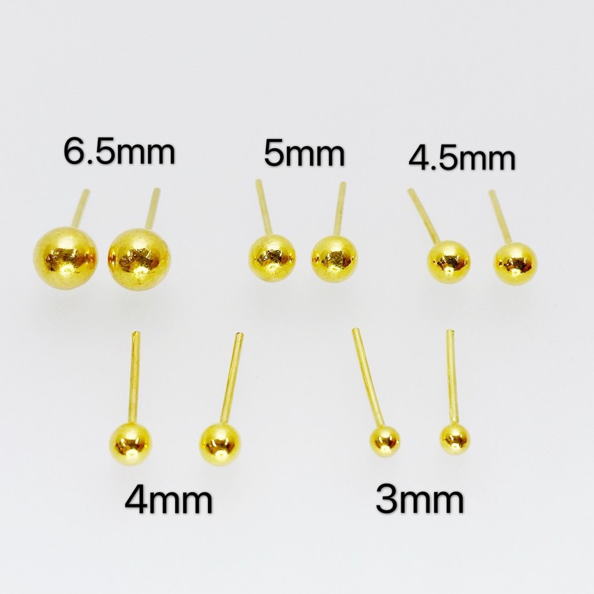 金泰源銀樓-純金9999 黃金 珠珠 珠子 金珠 圓珠 純金耳環 黃金耳環 耳環 耳針 防止耳洞密合