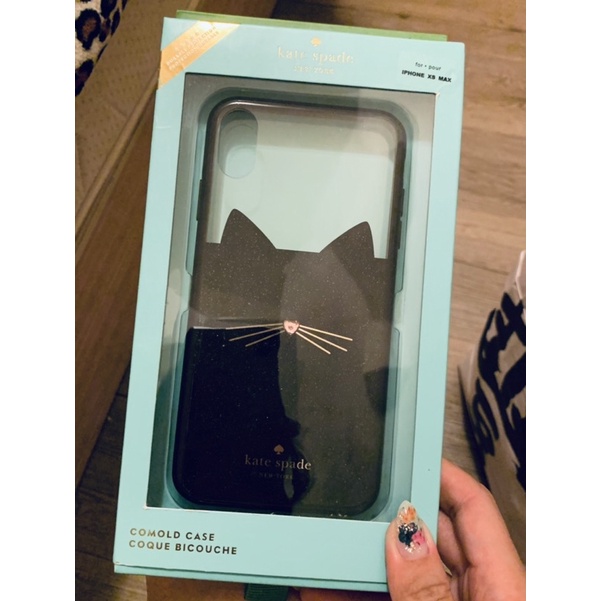 🌷二手正品🌷Kate Spade♠️黑色貓咪手機殼iPhone XS Max