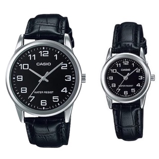 【CASIO 卡西歐】經典黑麵銀 MTP-V001L-1B / LTP-V001L-1B 現代鐘錶