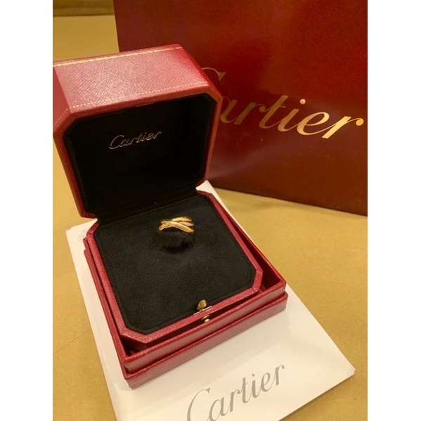 Cartier 卡地亞 經典款 Trinity 18K 三環戒指 情侶對戒 盒單齊全 46號 / 情人節 生日禮物