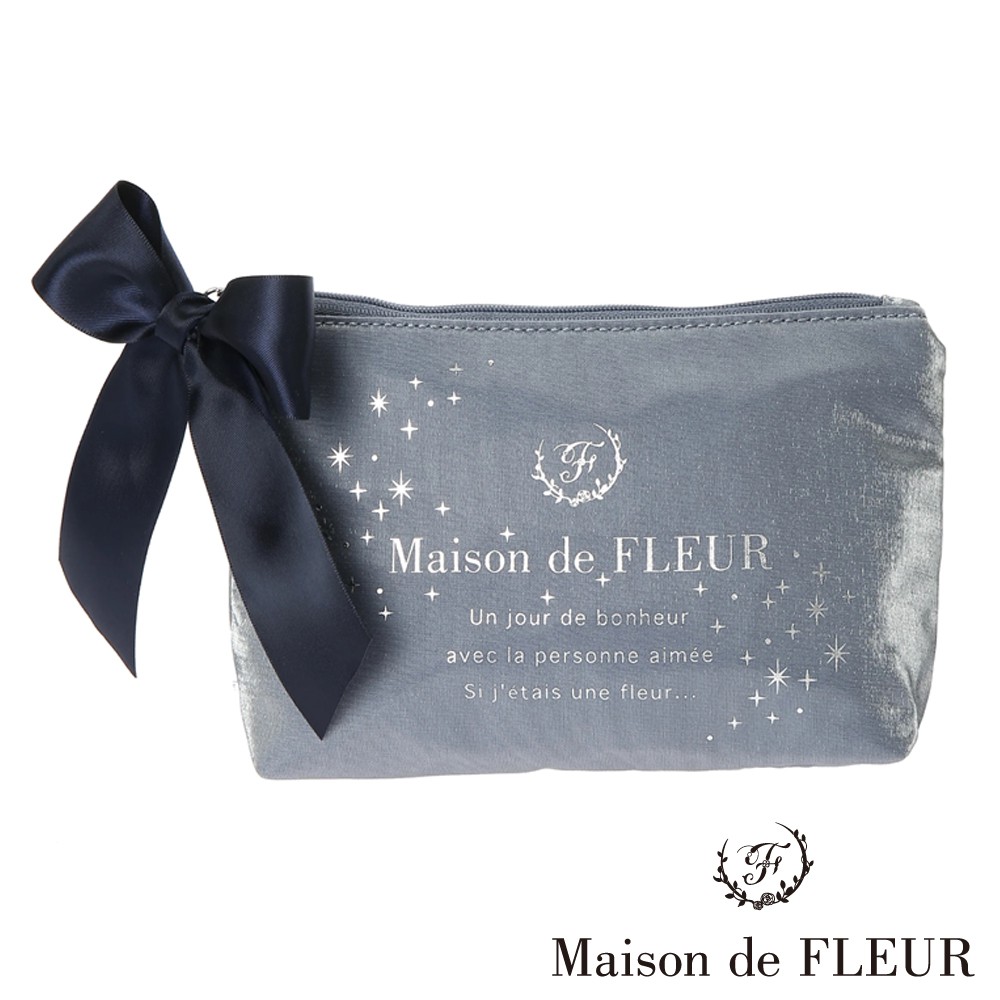 Maison de FLEUR 銀河燙金緞帶方形手拿包(8A12FJJ2300)