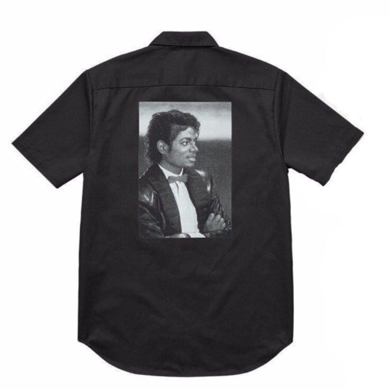 Supreme Michael Jackson work shirt 短袖襯衫黑色