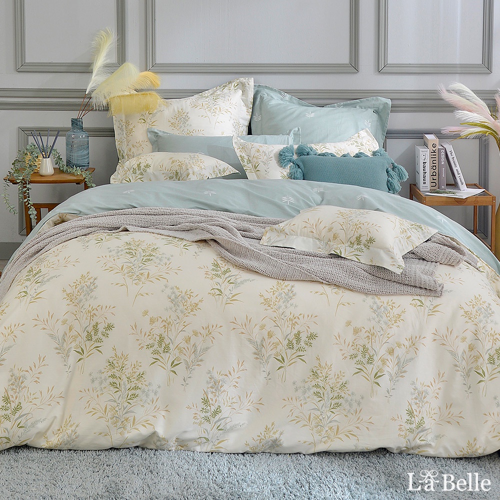 La Belle 100%純棉 兩用被床包組 雙/加/特 格蕾寢飾 芳草仙境 防蹣抗菌 吸濕排汗 純棉