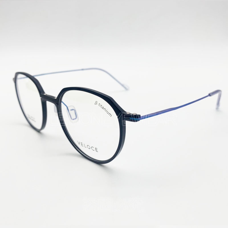 💎 極致輕時尚 💎[檸檬眼鏡] VELOCE VCX001 B2 高透度質感塑鋼與鈦金屬的結合 僅10克重量 黑色