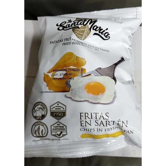 （現貨）拜拜新選擇追劇電影零嘴🇪🇸西班牙La Santa María荷包蛋風味洋芋片40g(potato chips)