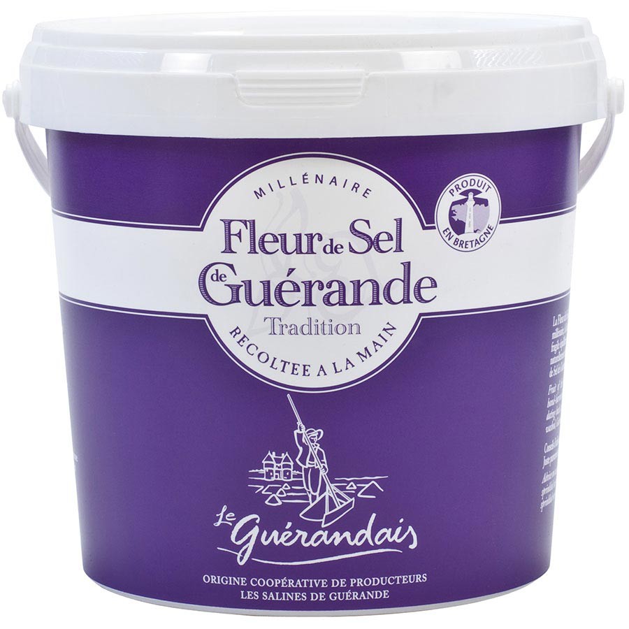 法國 葛宏德區 天然鹽之花 1KG 原包裝 桶裝 FLEUR DE SEL DE GUERANDE 新娘之鹽 蝦皮購物
