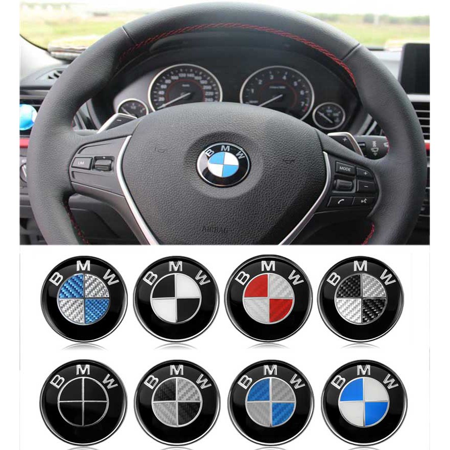 BMW * 寶馬徽標 X1 X3 X5 X6 1 3 5 7 系列汽車方向盤中心貼紙自動標誌徽章貼花 * 45mm