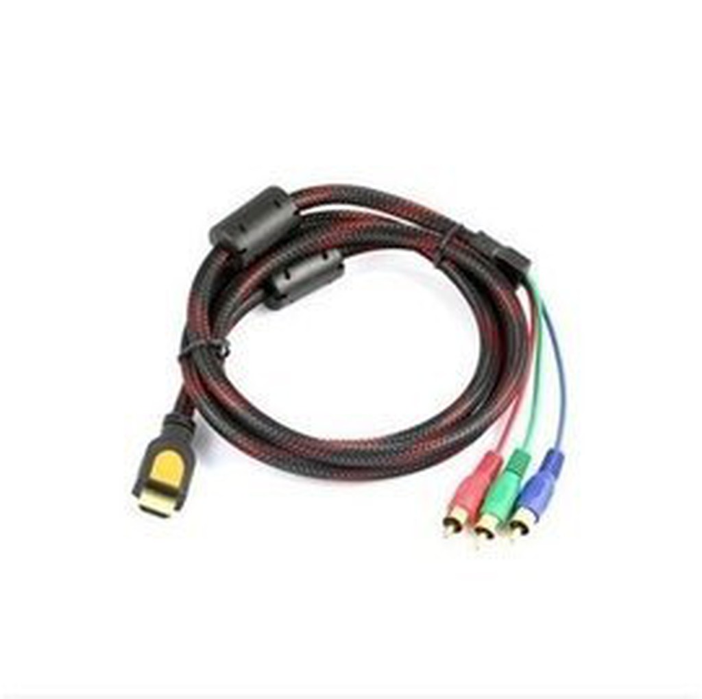 (帶磁環) HDMI(公)轉RCA(公)藍綠紅 AV色差線/訊號線/轉接線/傳輸線 (1.5米)