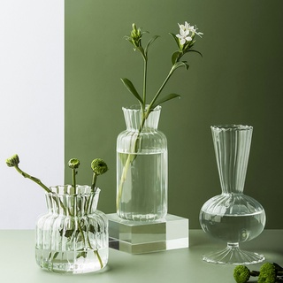 北歐玻璃花瓶ins水培透明植物瓶創意桌面花盆家居裝飾