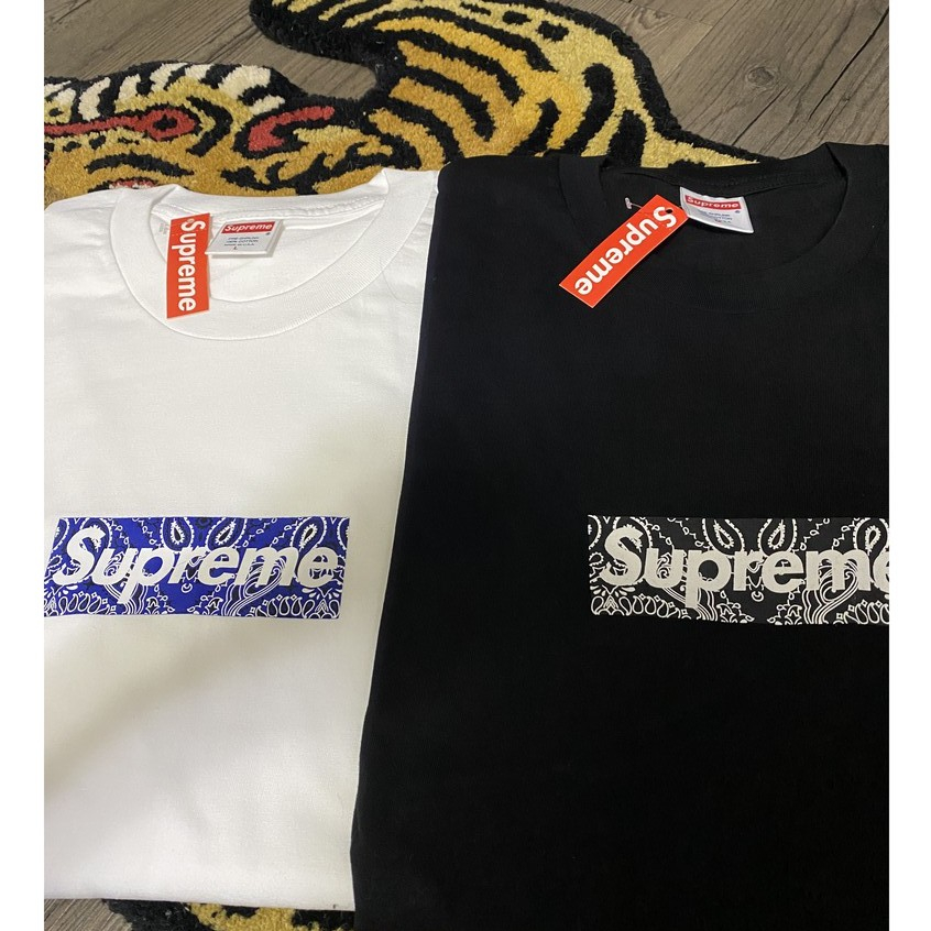 【Copy Remix】SUPREME 19FW Bandana Box Logo 腰果花 變形蟲 T恤  BOGO