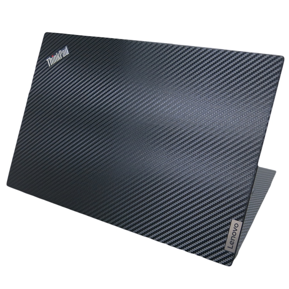 【Ezstick】Lenovo ThinkPad E14 Gen2 黑色卡夢紋機身貼 (含上蓋貼、鍵盤週圍貼、底部)