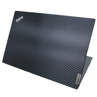 【Ezstick】Lenovo ThinkPad E14 Gen2 黑色卡夢紋機身貼 (含上蓋+鍵盤週圍+底部貼)