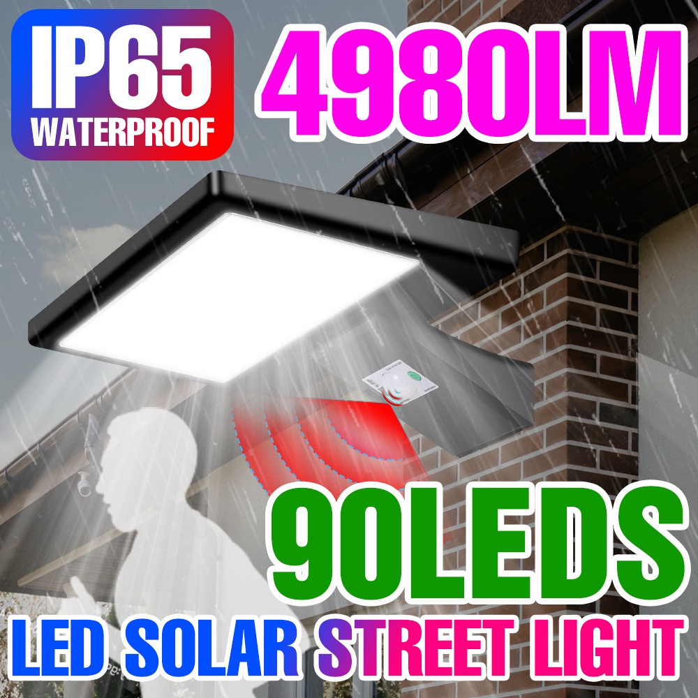 Ip65 防水 Led 路燈戶外太陽能射燈壁燈運動傳感器花園安全牆燈 Led 陽光