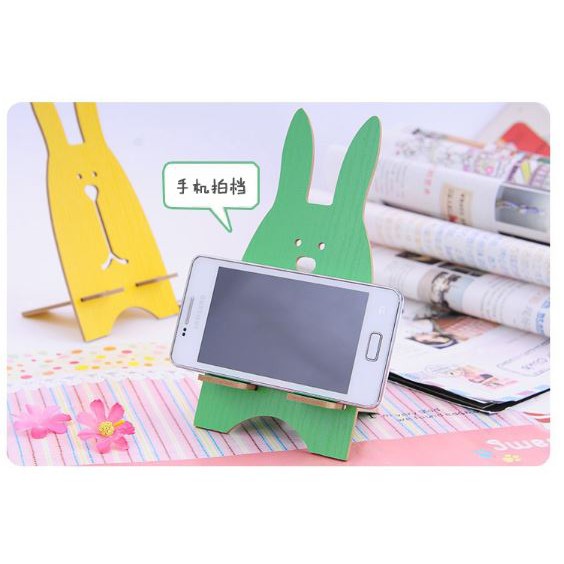可愛韓風創意木質兔兔架 手機架懶人支架 婚禮小物 名片架 充電座手機座 兔子手機架 床上支架 手機架