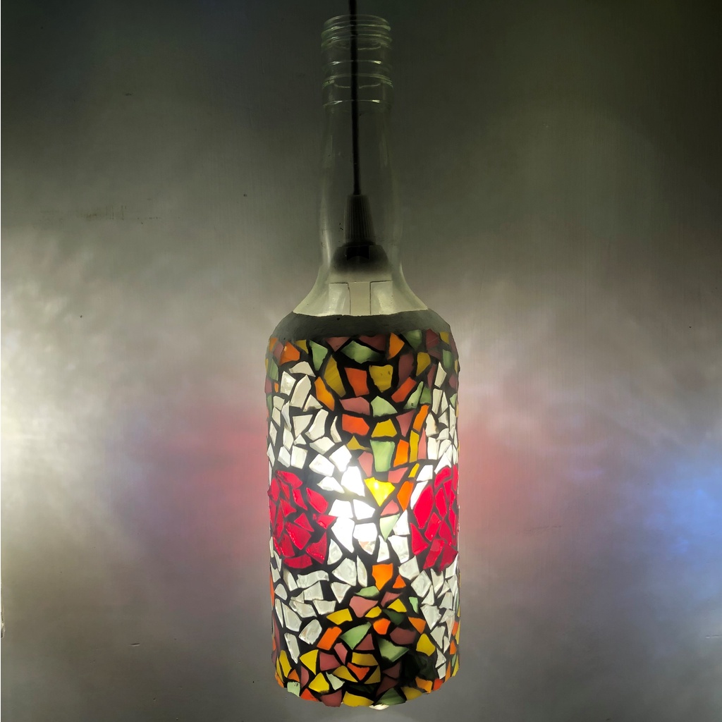 酒瓶燈|馬賽克燈|酒瓶|吊燈|LED|彩色玻璃