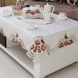 歐式臺布客廳餐桌布飯桌布茶几桌布長方形布藝蕾絲桌布田園正方形