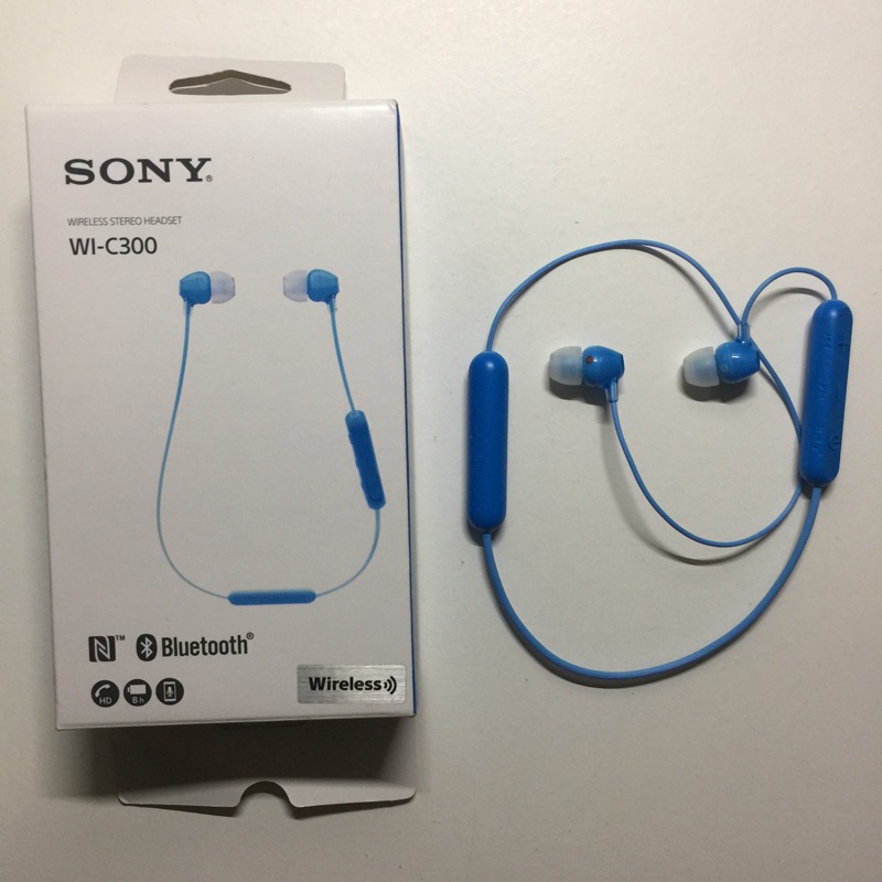 SONY WI-C300 NFC 無線立體聲耳機-藍色(二手)