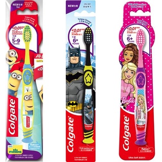 高露潔小小兵造型牙刷 - 5-9歲適用 吸盤站立式 芭比 蜘蛛人超級軟毛兒童牙刷 蝙蝠俠 6+歲