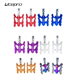 Litepro山地公路自行車k3踏板折疊自行車412軸承踏板超輕腳鋁合金普通腳踏折疊自行車
