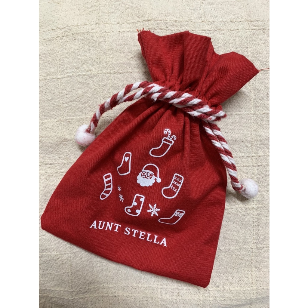 Aunt Stella 詩特莉手工餅乾 紅色可愛圖樣聖誕禮物束口袋 收納袋