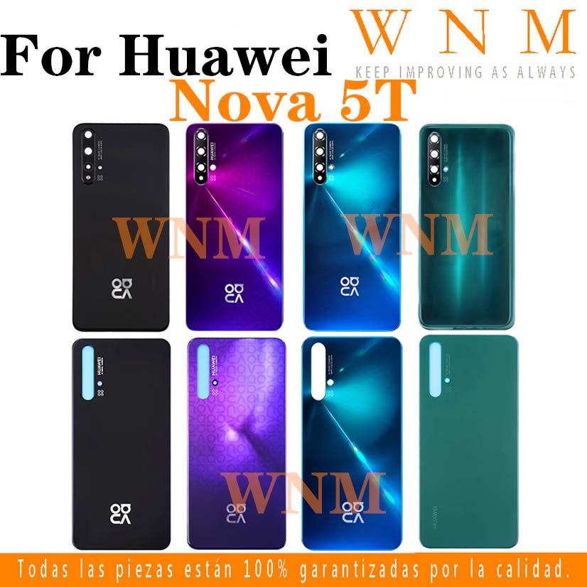 華為 Nova 5T 後蓋電池蓋外殼帶 LOGO 電池玻璃後蓋後門外殼更換部件帶框架鏡頭