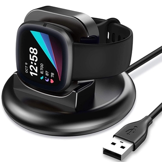 適用於fitbit versa 3/sense通用手錶充電器 運動手錶磁吸充電器 座充支架 便携式USB充电線1M