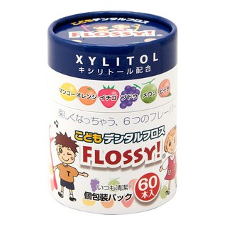 日本FLOSSY木醣醇兒童安全牙線棒60入