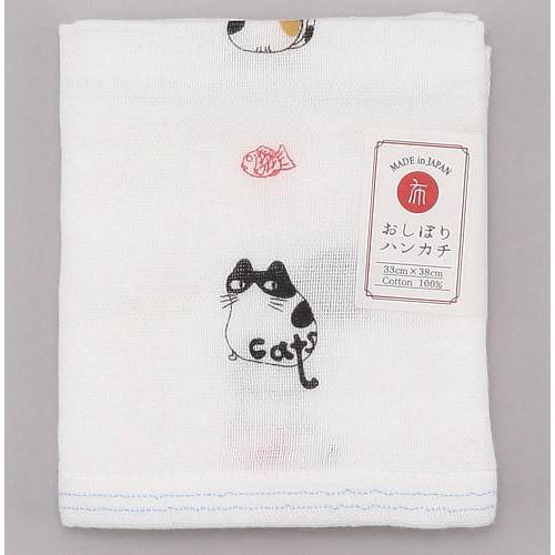 日本製 今治 方巾 紗布巾 手帕 貓咪 團扇 飯糰