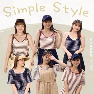 CCGIRL中大尺碼 撞色條紋背心/T恤上衣-共兩款3色- 適L～5L《 31509上衣/31510背心 》中大尺碼上衣