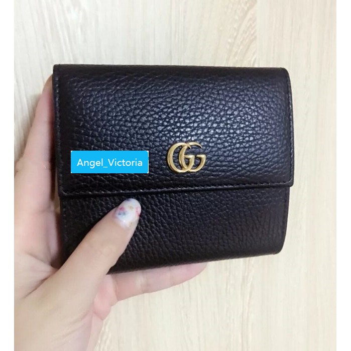 佛係二手店gucci古馳gg皮夾短夾三折錢包短款錢夾皮革法式翻蓋錢包 蝦皮購物