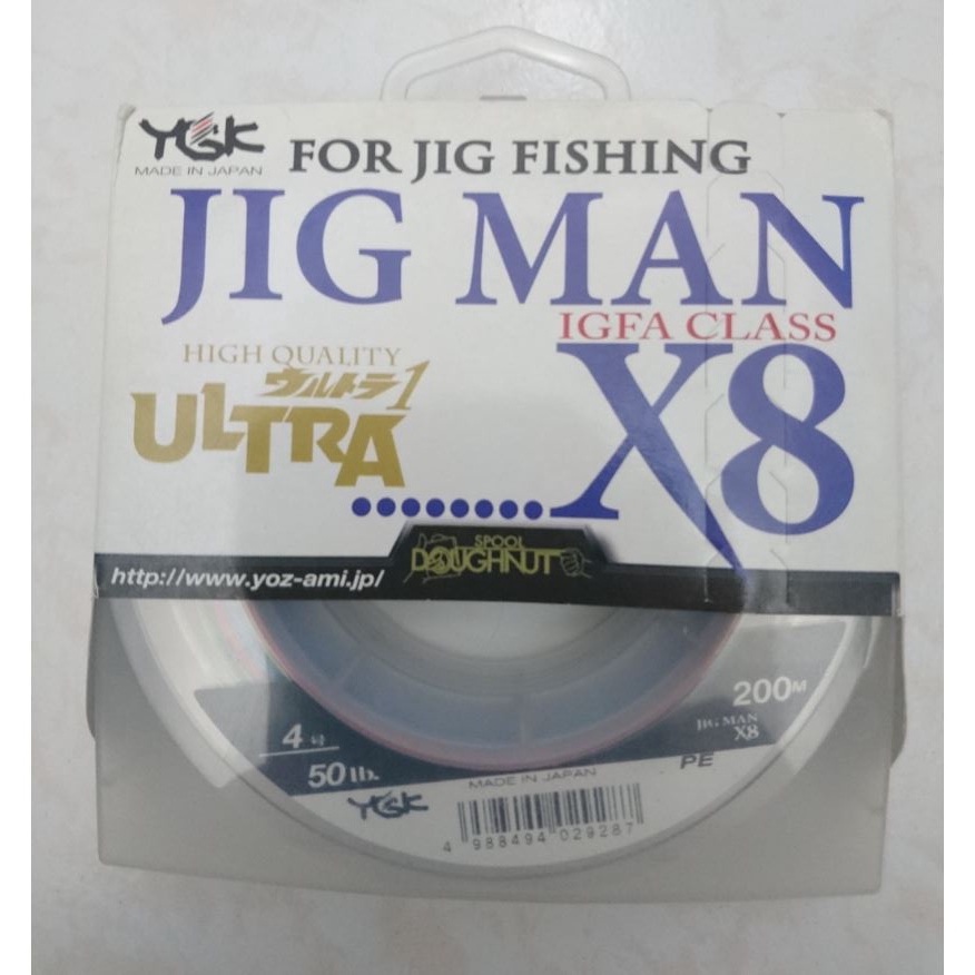 日本製 YGK JIG MAN ULTRA X8 8股編織PE線// 4号/50lb/200m