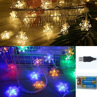 (包括電池)新設計雪花 3 米 20 件 LED 燈串童話燈電池供電/USB 燈派對裝飾燈