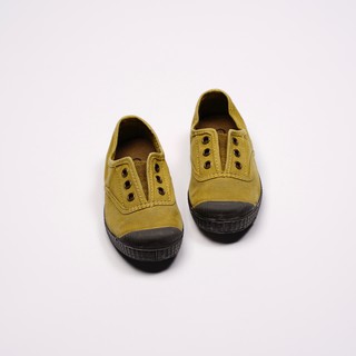 CIENTA 西班牙國民帆布鞋 U70777 80 蜜蠟黃 黑底 洗舊布料 童鞋