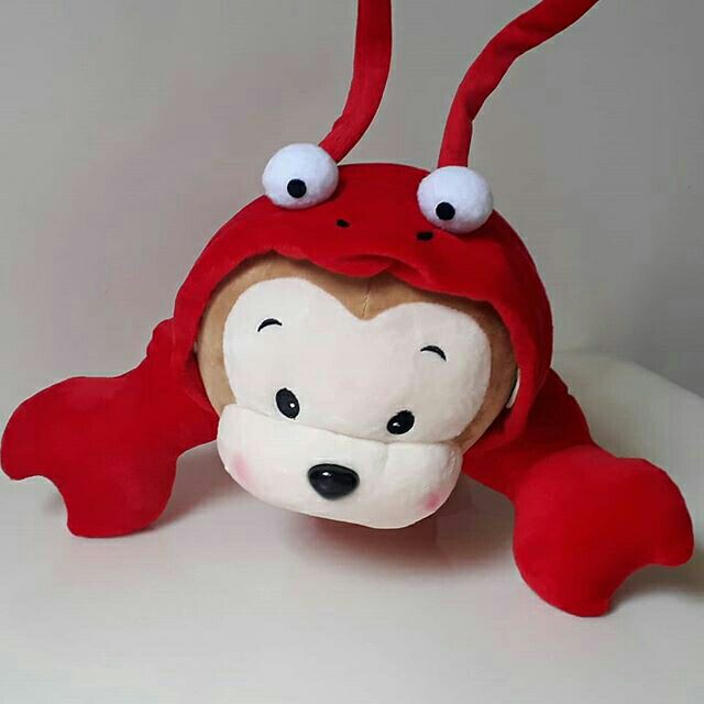 蝦子猴娃娃 抱枕 長約32cm 龍蝦 蝦子娃娃