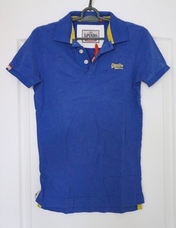 英國 極度乾燥 男版Superdry Hoopstripe 素面Polo衫.藍色 SIZE : S