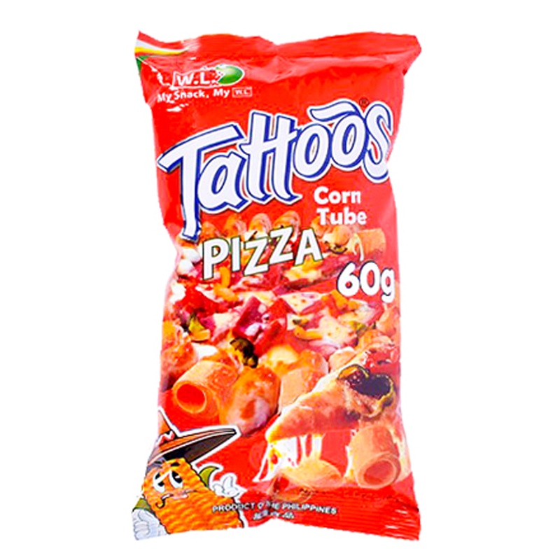 WL FOODS Tattoos玉米脆片(披薩) 60g【家樂福】