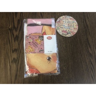 【Fashion Guide】日本 Disney 情侶熊 萬用巾/ 桌巾/便當袋/ 購物袋/