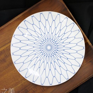 日式藍線網格盤 餐盤 日式餐具 餐具 8吋 10吋 12吋 盤子