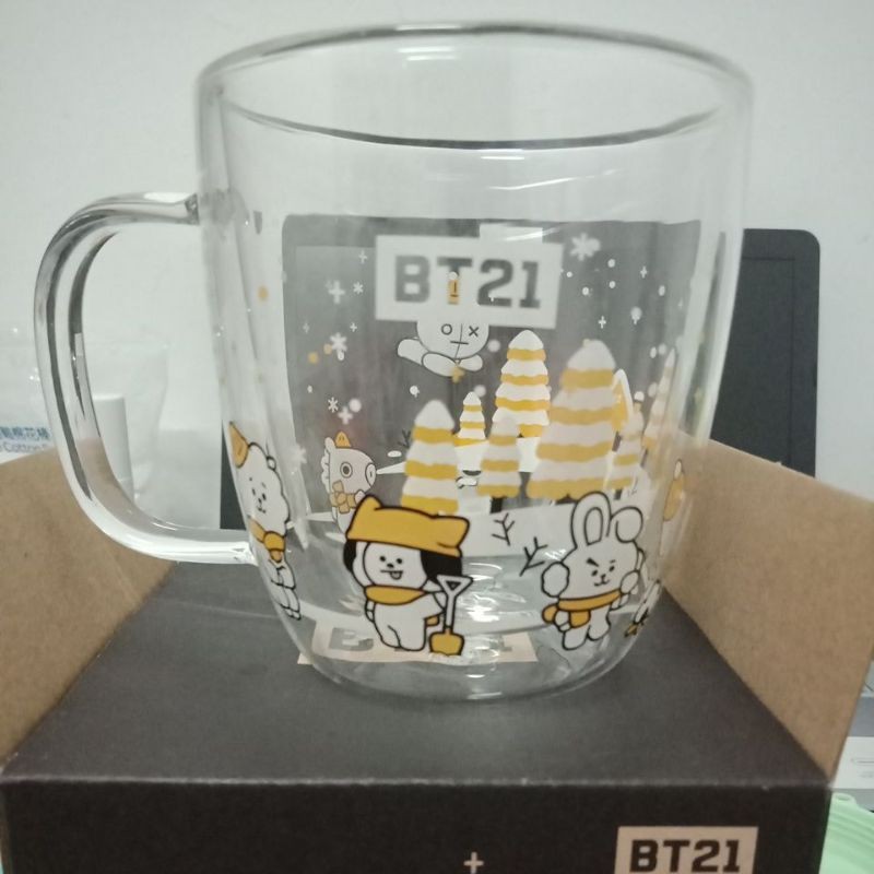 bt21 雙層玻璃杯