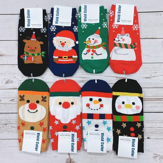 韓國襪子女襪 聖誕短襪 聖誕節 聖誕襪子 交換禮物 麋鹿 雪人 聖誕老公公 聖誕襪 【花想容】